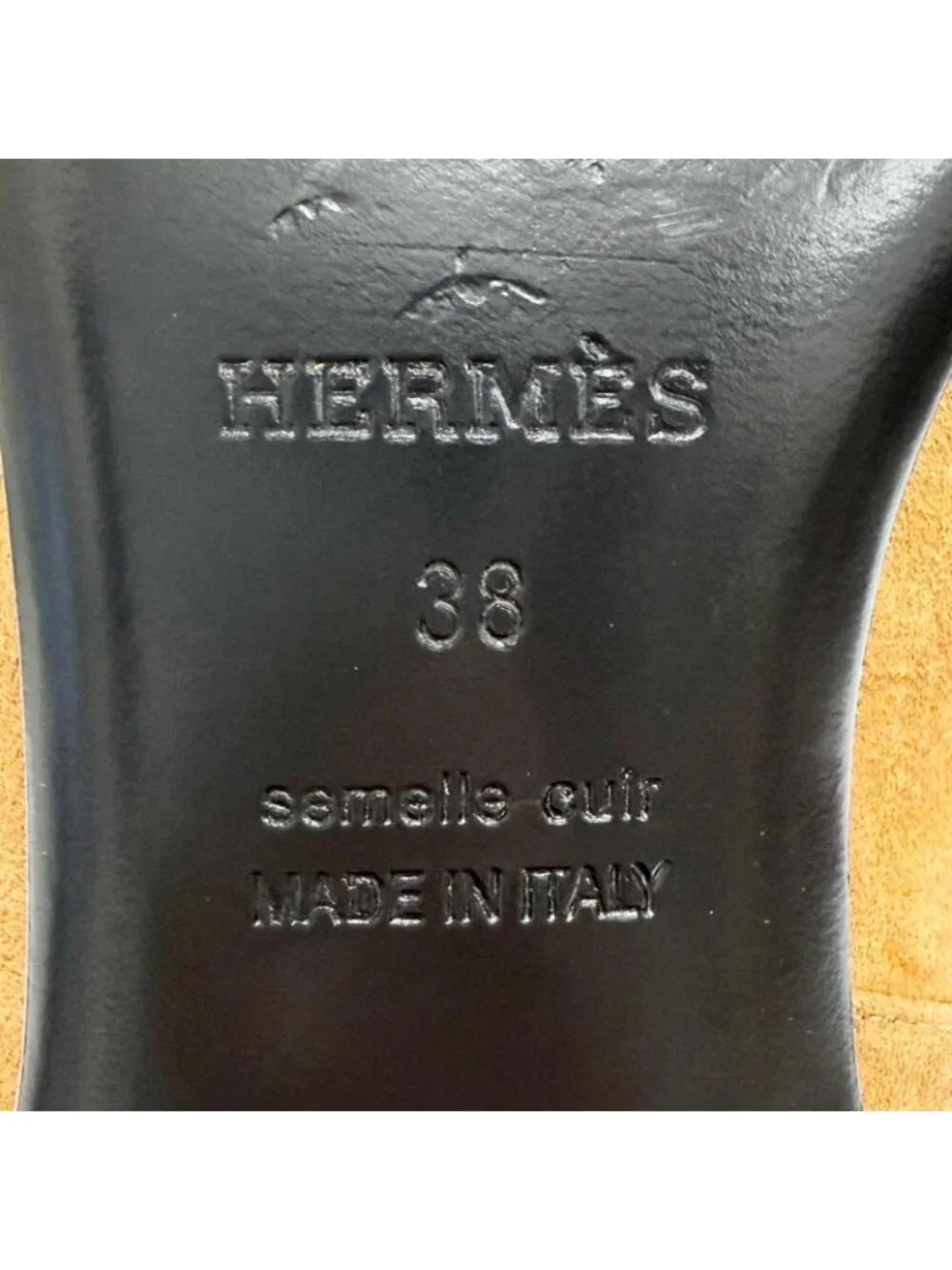 Hermes Suede Leather Carriage Logo Side Zip Short Boots Ankle Camel Brown